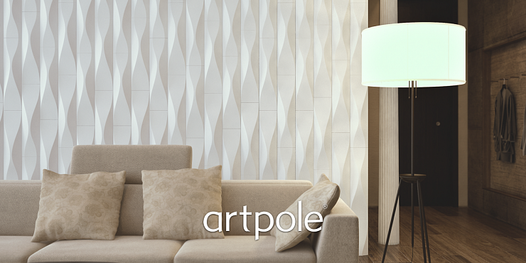 Гипсовые 3D панели ARTPOLE WATERFALL platinum