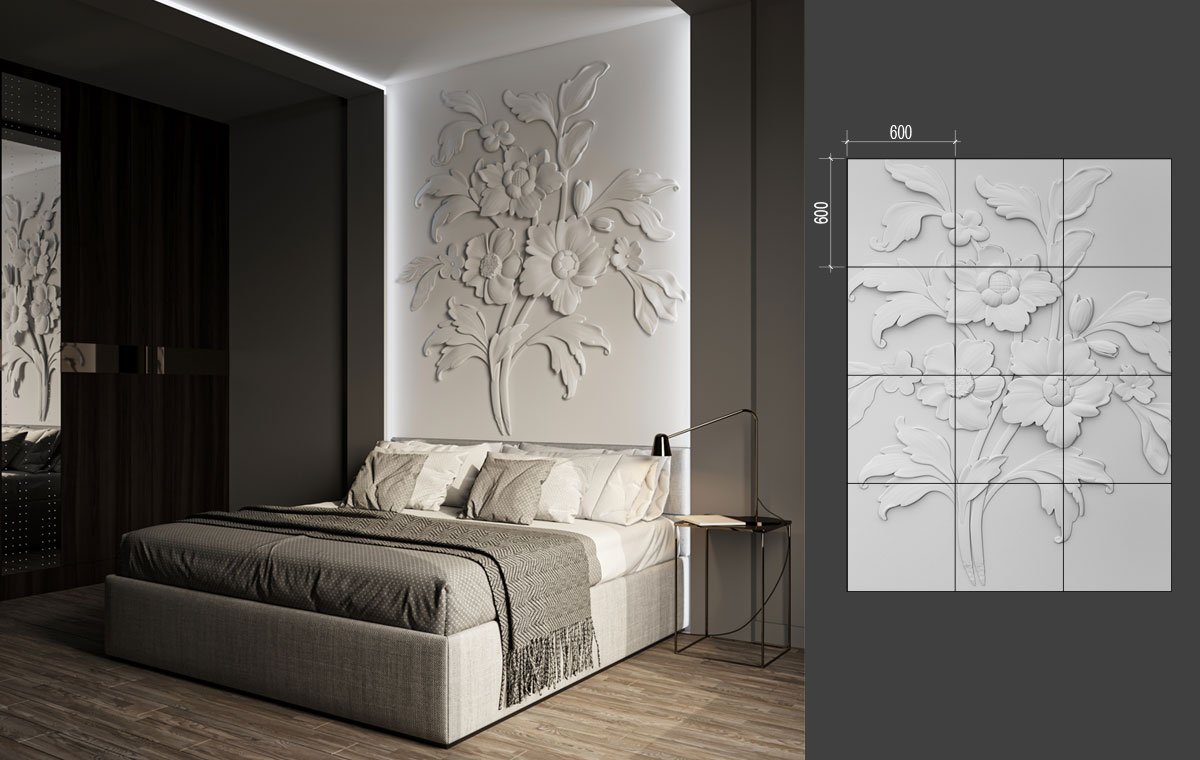 Барельеф Deco Line B-68 BOUQUET