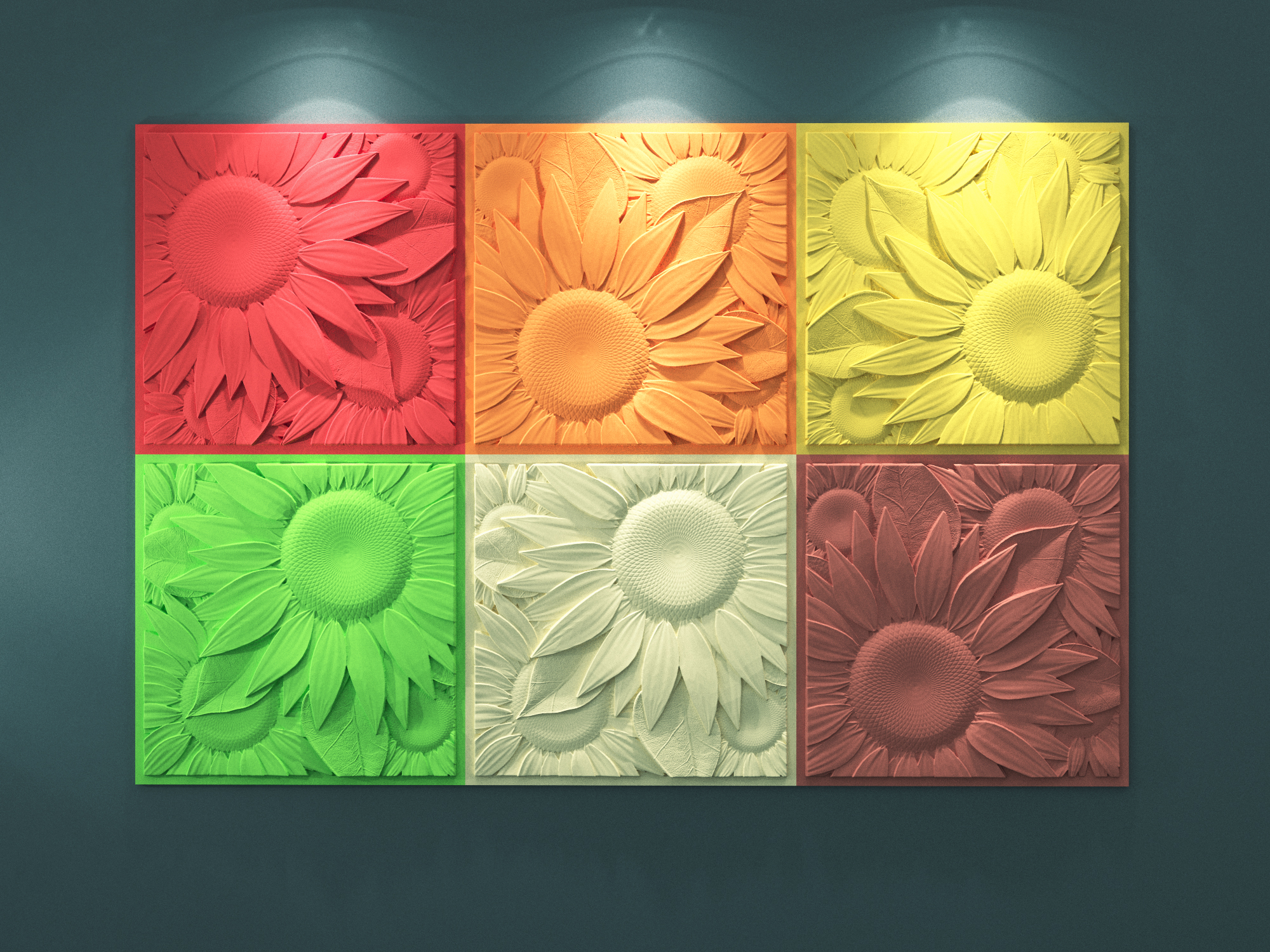 Гипсовые 3D панели ARTPOLE Sunflower