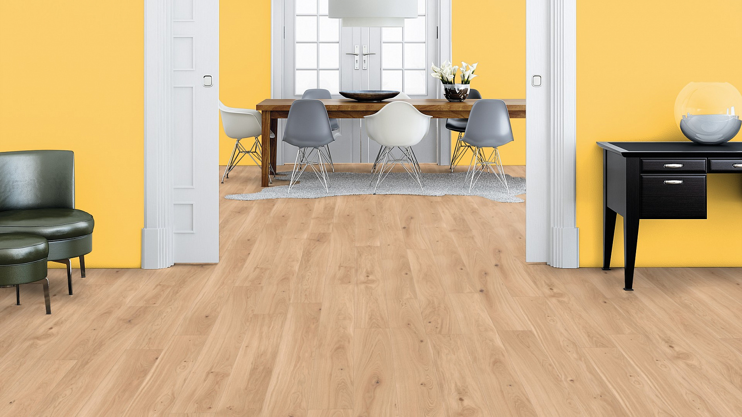 Паркетная доска Weitzer Parkett Diele 1800 Дуб Пюр 62192 ProActiv+ wild bunt