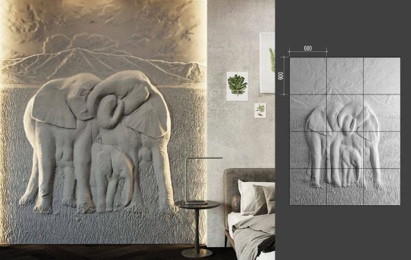 Барельеф Deco Line B-47 ELEPHANTS