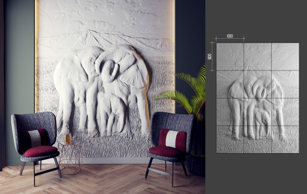 Барельеф Deco Line B-47 ELEPHANTS