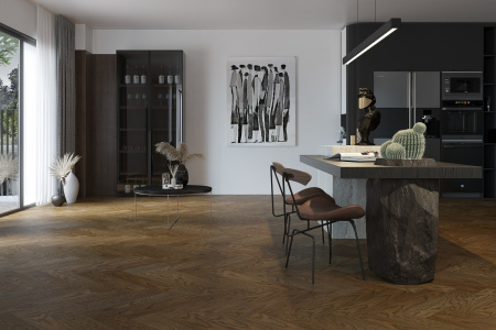 Кварцевый паркет Quartz Parquet Английская Ёлка Дуб Брауни 33-413